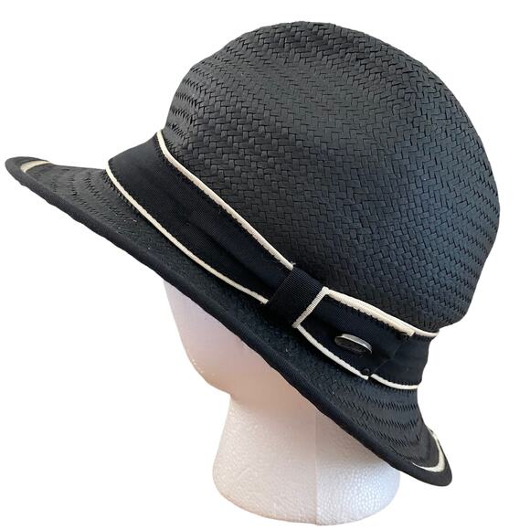 Bailey of Hollywood Mens Drake Fedora Hat Black Woven Lite Straw - Picture 1 of 6